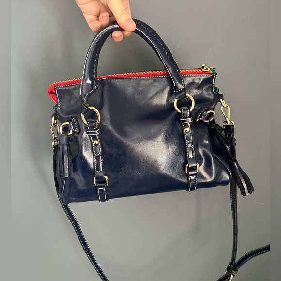 Dooney & Bourke Navy Florentine Satchel Handbag - Picture 2 of 12